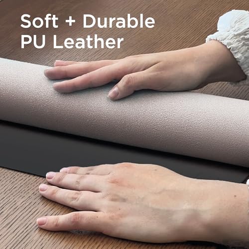 Black+Decker Faux Leather Desk Mat for Keyboard and Mouse - Office Desk Accessories - Protective Office Desk Decor Men, Women, Teens - Desk Pad Mat for Gaming, Work from Home, Office - Desk Organizers