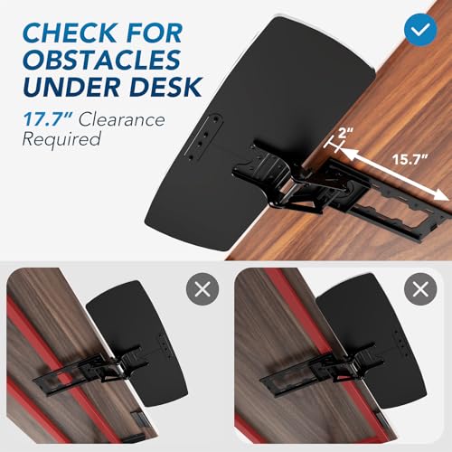 AX WABER Keyboard Tray Under Desk with Storage Drawer, Height Adjustable Keyboard Tray Slide Out 360° Swivel Tilt, Ergonomic Under Desk Mount Keyboard & Mouse Holder for Gaming Home Office, Black