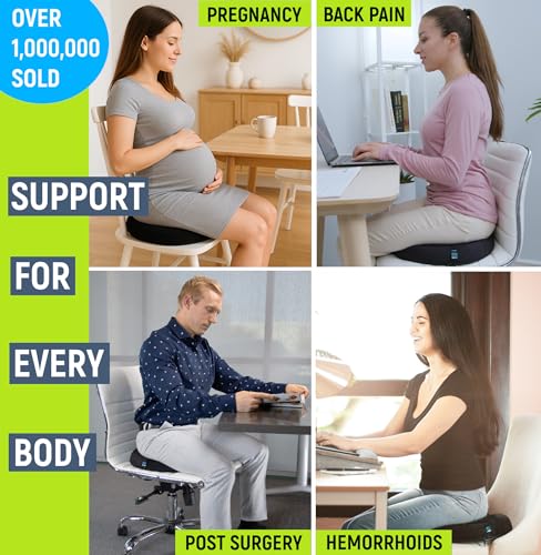 PT ENDORSED Donut Pillow for Tailbone Pain Relief Cushion - Coccyx & Hemorrhoid Pillow for Sitting - Donut Seat Cushion for Pressure Relief, Prostate, Postpartum, Pressure Sores, Lifting Cushions