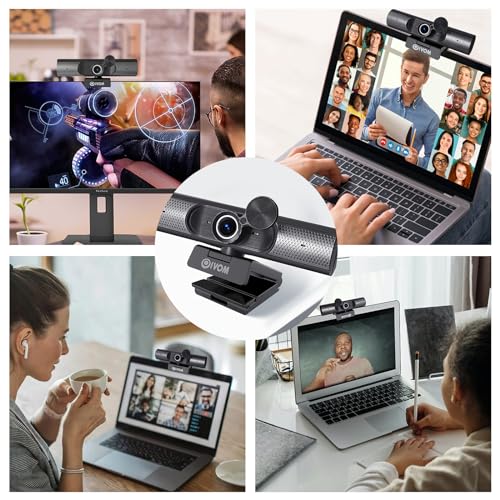 Oivom Webcam with Microphone and Speaker, 1080P Web Camera for Desktop Computer Laptop, USB Camera with Physical Privacy Cover,Plug and Play, Streaming Webcam, Wide Angle PC Cam (1080p mic Speaker)
