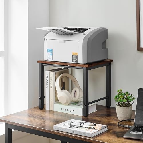 Gewudraw Printer Stand-Desktop Shelf Storage Organizer for Printers,Small End Table, Book Shelf and Wooden Desk Shelf for Home Office