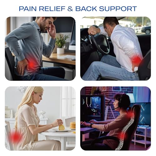 Skechers Memory Foam Lumbar Pillow,Lumbar Support Pillow for Office, Chair Lower Back Pain Relief Lumbar Pillow, Ergonomic Design Back Support Pillow for Office Chair, Car, Home, Travel,Black