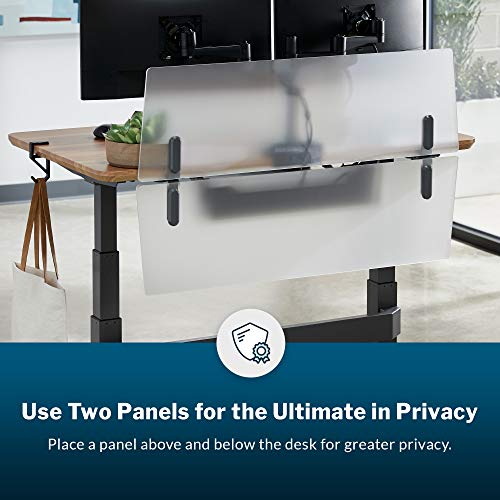 Vari Acrylic Modesty Panel 48 - Privacy Divider for Above or Below Desktop - Easily Clamps to Desk with No Tools Required - Durable Frosted Acrylic Finish