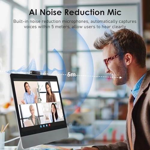 VIZOLINK 1080P Webcam with Built-in Microphone, W2N Web Cam, Privacy Cover, 75° FOV, Noise Cancellation, Plug & Play Web Camera for Computer, USB Webcam for Pc, Laptop, Desktop, Mac