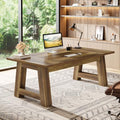 Tribesigns 62.6" Executive Desk, Large Office Computer Desk with Thickened Frame, Modern Simple Workstation Writing Table Business Furniture for Home Office, Rustic Brown