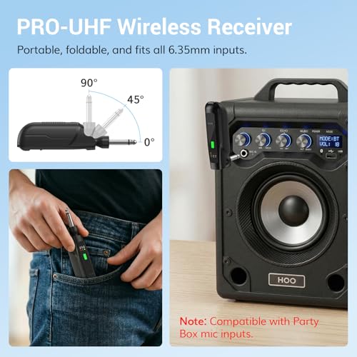 TONOR 2.4G Wireless Microphone, Rechargeable Cordless Handheld Microphone System with Receiver, Karaoke Mic for Singing, Home Party, Birthday, 50ft / 15 m Range, TW-210