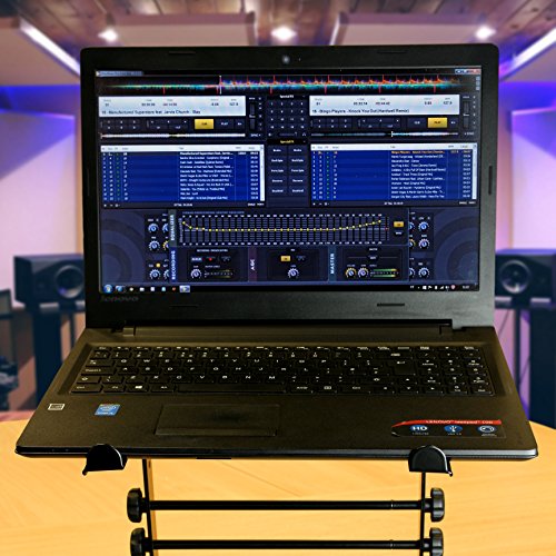 RockJam Portable DJ Laptop Stand with Adjustable Height, Anti-Slip Design, Works For Laptops, Controllers & CD Players