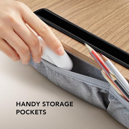 HUANUO Laptop Lap Desk - Portable Lap Desk with Pillow Cushion, Fits up to 15.6 inch Laptop, with Anti-Slip Strip & Storage Function for Home Office Students Use as Computer Laptop Stand, Book Tablet