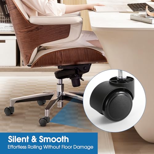 MaxGear 2" Office Chair Wheels Heavy Duty Replacement, Mute Rubber Rotating Desk Chair Caster Wheels, Safe for All Floors Including Hardwood, Only Fits 11mm Stem, NOT for 10mm or IKEA Chairs, Set of 5