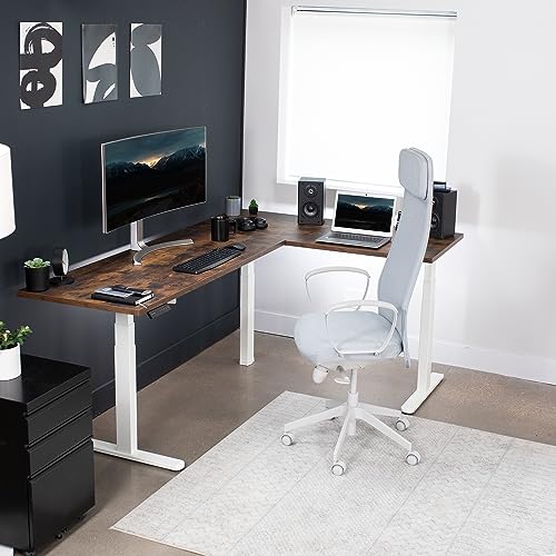 VIVO White Electric Corner 3 Leg Standing Desk Frame, DESK-V130EW