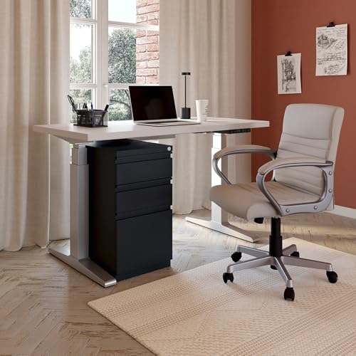 STAPLES 3-Drawer Vertical File Cabinet, Letter Size Documents, Lockable, 19.88" D x 15" W x 27.75" H, Black