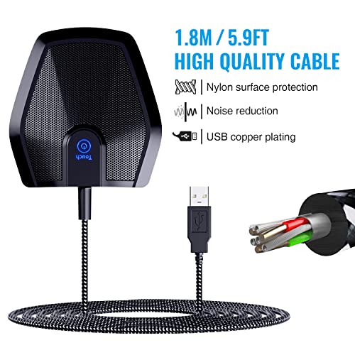 TONOR Conference USB Microphone, Omnidirectional Condenser PC Mic for Video Conference, Recording, Skype, Online Class, Court Reporter, Plug & Play Compatible with Mac OS X Windows PC Compute, G11