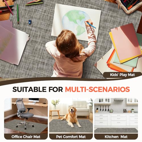 BAGAIL Office Chair Mat for Hardwood Floor, 35"x47" Heavy Duty Computer Chair Mat - Fast Flat & Smooth Glide - Non-Slip Desk Chair Floor Protector for Home Office - Brown