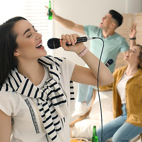 HOTEC Premium Vocal Dynamic Handheld Microphone with 19ft Detachable XLR Cable and ON/Off Switch (Metal Black) (H-W07)