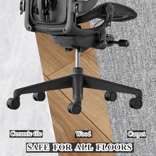 Office Chair Wheels 10mm Stem, 2.36"(60mm) Casters Compatible with 1KEA Chairs ONLY, 10mm(3/8") x22mm(7/8") Stem Replacement Chair Casters for Carpet and Hardwood Floors(Set of 5)