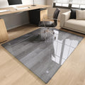 MYSUNORIA Tempered Glass Office Chair Mat, 46"x55" for Carpet & Hardwood Floors, Grey Heavy Duty 0.2" Thick Computer Chair Mat with Non-Slip Pads, Scratch Resistant, Rounded Corners & Polished Edges