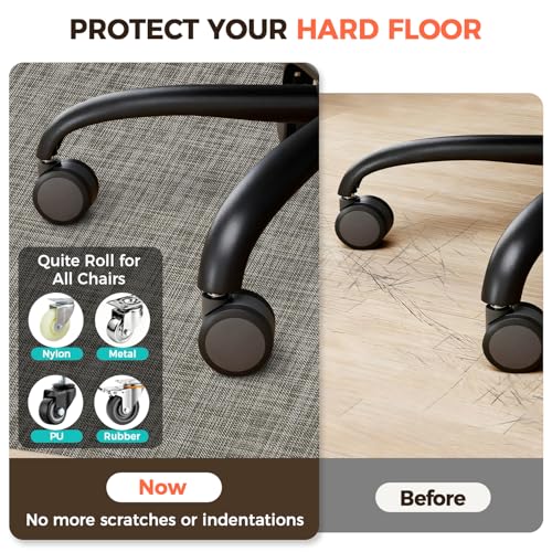 BAGAIL Office Chair Mat for Hardwood Floor, 35"x47" Heavy Duty Computer Chair Mat - Fast Flat & Smooth Glide - Non-Slip Desk Chair Floor Protector for Home Office - Brown