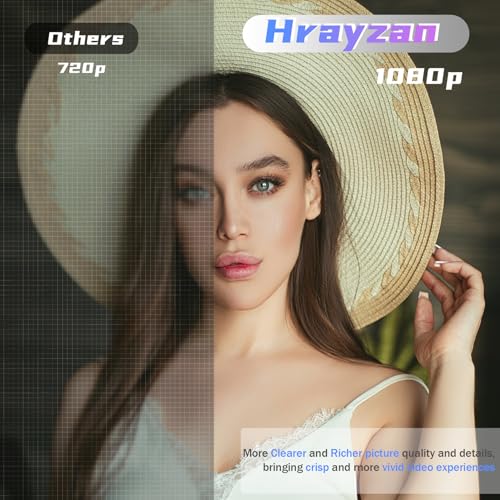 Hrayzan 1080p Webcam with Microphone, USB PC Camera 110-Degree Wide Angle Webcam with Tripod/Privacy Cover,Plug and Play Web Camera for Desktop Computer Laptop mac Video Conferencing Streaming