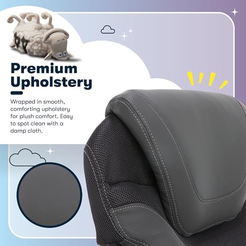 Serta Bryce Executive Office Chair - Ergonomic Computer Desk Chair with Patented AIR Lumbar Technology - Adjustable Height - Memory Foam Body Pillows - 360° Swivel Rolling Base - Bonded Leather - Gray