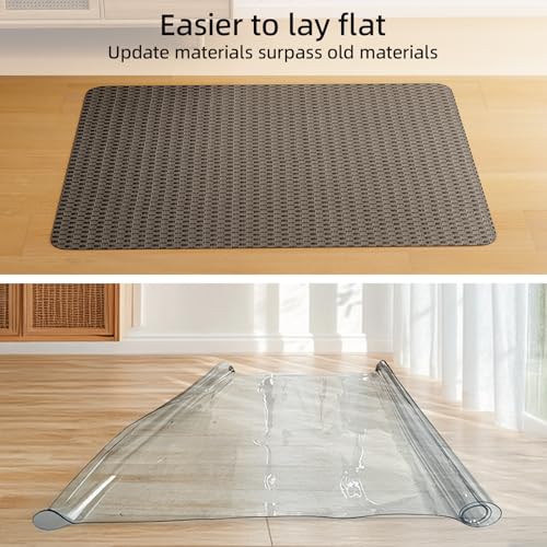 Yecaye Office Chair Mat for Hardwood Floor,36" x 48" Under Computer Desk Floor Protects for Rolling Chair,Non Slip PVC Woven Gaming Chair Mat,Not for Carpet (Blackbrown, 36" x 48")