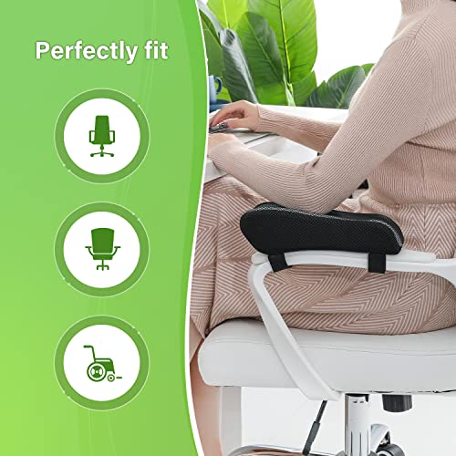 LargeLeaf Chair Ergonomic Armrest Pads Elbow Pillow Pressure Relief Office Chair Gaming Chair armrest with Memory Foam armrest Pads 2-Piece Set of Chair (Memory Foam)