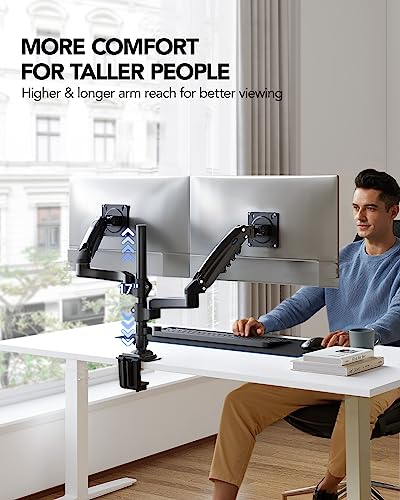 HUANUO 13-32 Inch Monitor Mount 2 Monitors with Non-VESA Adapter Kit-Bundle