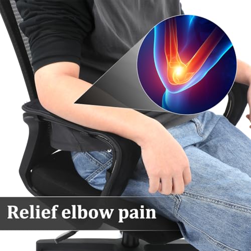 IMIKEYA Chair Armrest Mats 17.7 Inch Office Chair Arm Covers with Elastic Straps for Comfortable Support and Easy Cleaning Pair
