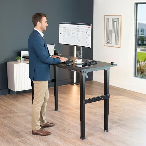 VIVO Premium Electric 4-Leg Dual Motor Standing Desk Frame for Table Tops up to 107 x 53 inches and 330 lbs, Memory Controller Height Adjustment, Frame Only, Black, DESK-E-P4B