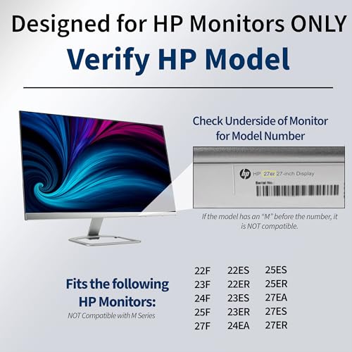VIVO Quick Attach VESA Adapter Designed for HP Monitors 27er, 27es, 27ea, 25er, 25es, 24ea, 24es, 23er, 23es, 22er, 22es, 22f, 23f, 24f, 25f, 27f, 27fw VESA 75x75m and 100x100mm, MOUNT-HP27ER