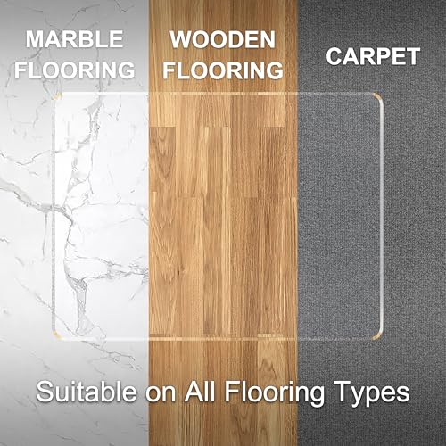MESAILUP Beveled Edge Office Chair Mat for Carpet or Hardwood Floor 36" x 48" Clear Chair Mats for a Smooth Glide and Easy Roll On/Off, Heavy Duty and Non-Slip Pad Floor Ultimate Desk Chair Mat