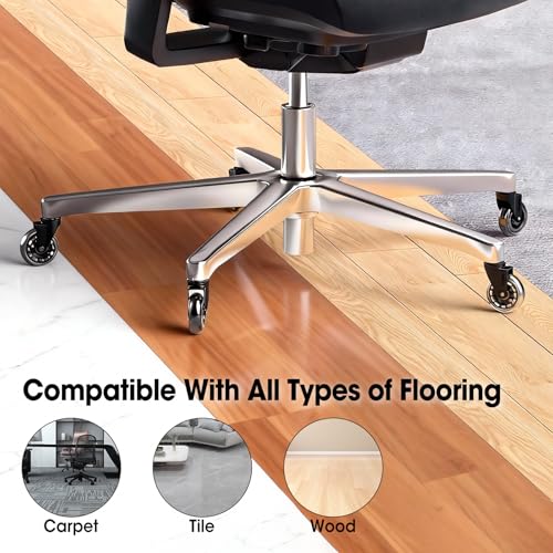 BGUP Office Chair Wheels, Set of 10 Rubber Caster Wheels, Roller Blade Wheel Heavy Duty Casters, Replacement Wheels for Most Chair Wheel, Easy to Install (Not for IKEA)