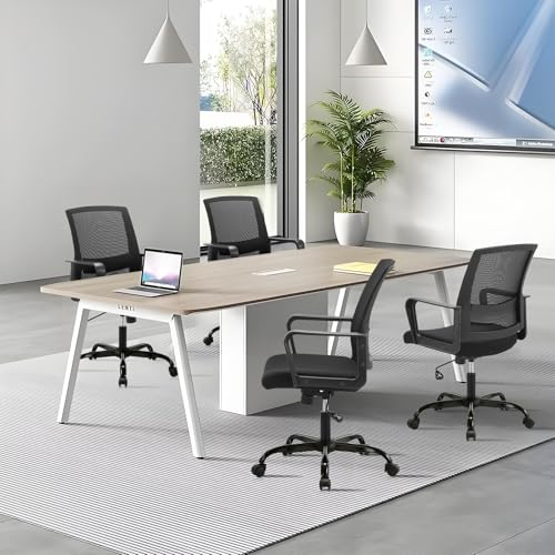 CLATINA Ergonomic Rolling Mesh Desk Chair with Executive Lumbar Support and Adjustable Swivel Design for Home Office Computer Black 8 Pack