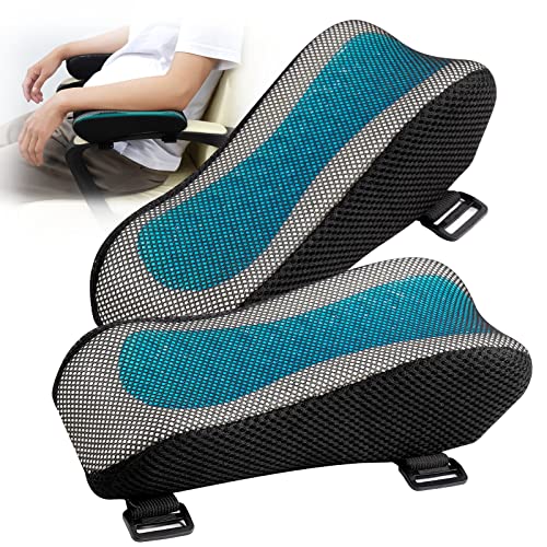 XIFUUXI Office Chair Armrest Pads, Cooling Gel Computer Chair Arm Pads, Memory Foam Ergonomic Armrest Cushion for Gaming (2 Pack)