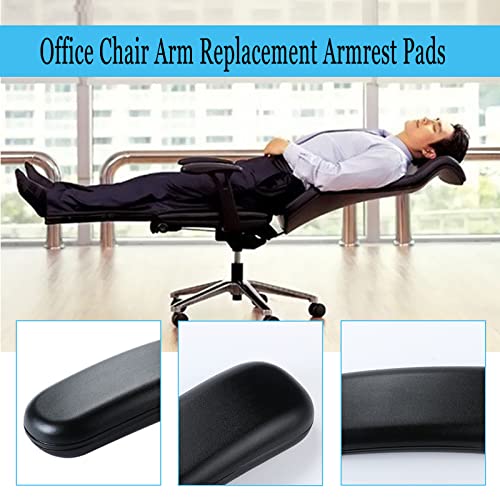 Wimdoyily Replacement Office Chair Arm Replacement Armrest Pads Oval Shaped Office Chair Parts Arm Rest for Desk Chair with Mounting Hole Patterns Screws (Fashion)