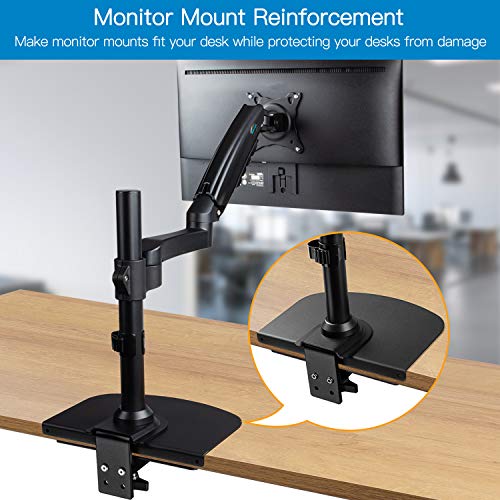 HUANUO Triple Monitor Mount for 17 to 32 inch Screens, Steel Monitor Mount Reinforcement Plate for Thin, Glass and Other Fragile Tabletop