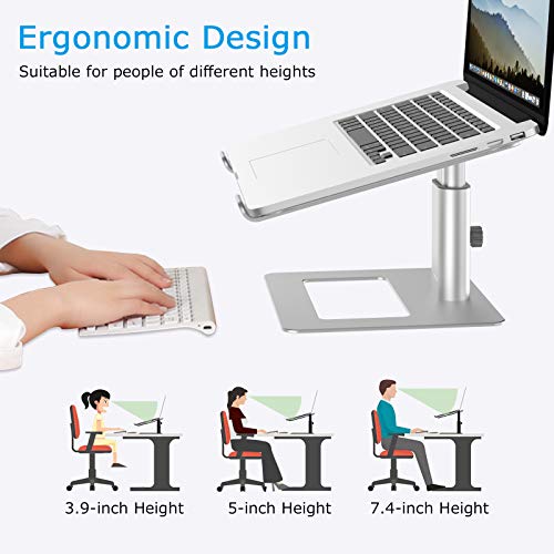 BoYata Laptop Stand, Ergonomic Aluminum Height Adjustable Computer Stand Laptop Holder for Desk, Compatible with MacBook Pro/Air, Dell, Lenovo, HP, Samsung, More Laptops 11-17"