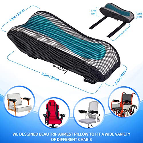 BEAUTRIP Ergonomic Armrest Pads- Office Chair Arm Rest Cover Pillow - Elbow Support Cushion for Computer, Gaming and Desk Chairs (Set of 2, Mesh Cover)
