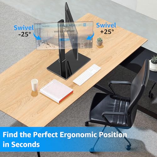 MOUNTUP Monitor Stand for Desk, Freestanding Monitor Mount Fits 13-32 inch Screen up to 17.6 lbs, Screen Stand with Swivel, Height, Rotation Adjustment, VESA Mount 100 x 100mm, 75 x 75mm