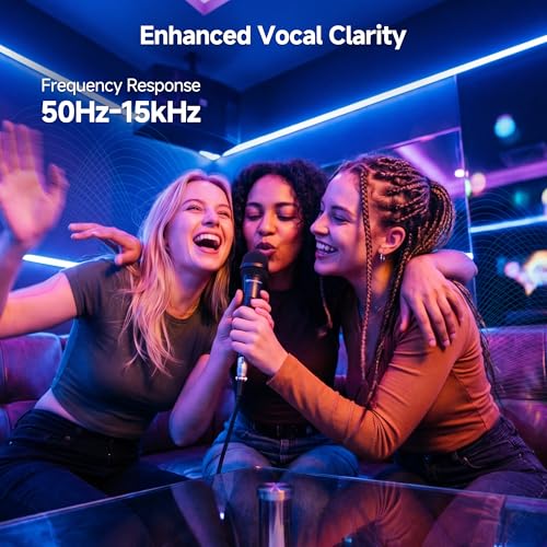 Cable Matters 2-Pack Cardioid Dynamic Vocal Microphones with 15 ft Cable, 6.35mm Wired Microphone for Singing/Singing Machine Karaoke Microphone