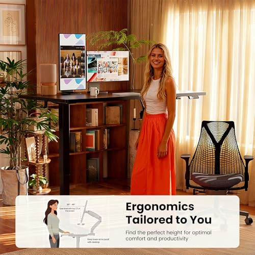 ErGear Height Adjustable Electric Standing Desk, 48 x 24 Inches Sit Stand up Desk, Memory Computer Home Office Desk, Black