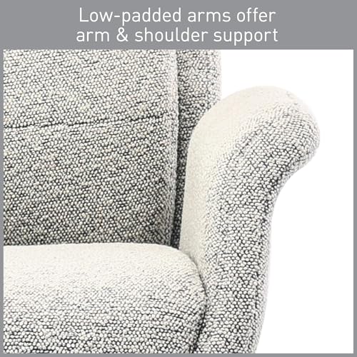 Realspace® Modern Comfort Pizana Bouclé Fabric High-Back Executive Office Chair, Light Sand/Brushed Nickel, BIFMA Compliant