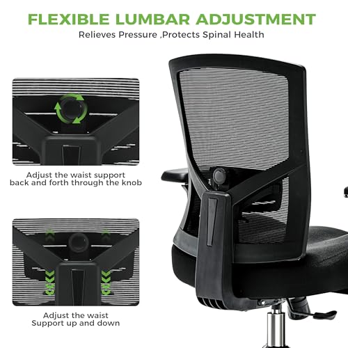 Big and Tall Office Chair 700lbs with Ergonomic W Wide Thick Seat Cushion, Oversized Mesh Desk Chair with Adjustable Lumbar Support, Computer Chair with Upgraded 4D Armrests