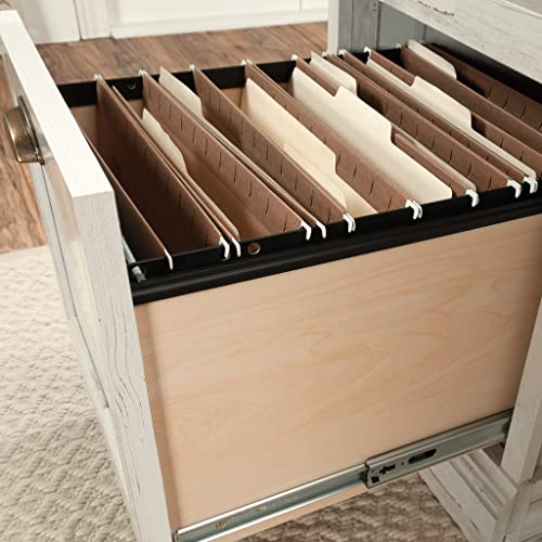 Sauder Barrister Lane Executive Desk, White Plank Finish