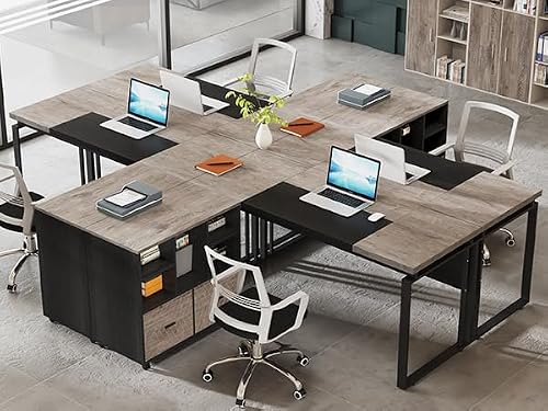 Tribesigns 63" Computer Desk Home Office Desk Writing Table for Workstation, Modern Executive Desk with Sturdy Legs (Only Table) (Gray & Black)