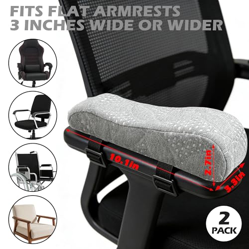 LVYSHOW Soft Office Chair Armrest Pads, Comfort Elbow Pillows, Gray Arm Rest Pads, Set of 2