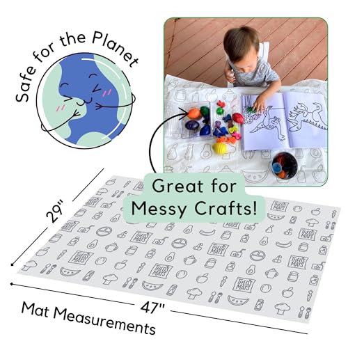 30 Pack | Disposable Splat Mats | Biodegradable + Compostable | THEO'S MATS | Under Highchair Splat Mat for Floor | Baby Led Weaning Supplies | (THEO001)