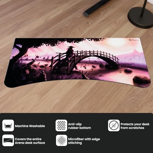 Arozzi Arena Gaming Desk Pad, Full Desk Mouse Pad for Arena Desk, Washable Desk Mat with Anti-Slip Rubber Base & Water-Resistant Surface, D015