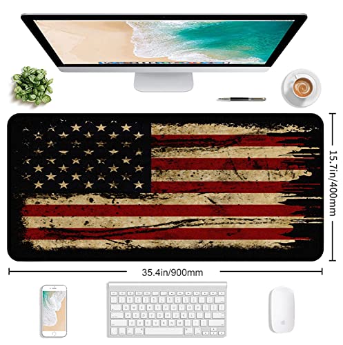 US Flag Anti Slip Waterproof Mouse Mat, Laptop and Home Office Desk Mat