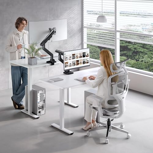 FlexiSpot Single Monitor Arm, Premium Aluminum Monitor Desk Mount Fits Screen up to 39 Inches, Fully Adjustable Monitor Stand with C-Clamp & Grommet Base, Holds 6.61 to 26.46 lbs, Black