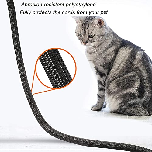 CrocSee 10ft - 1/2 inch Braided Cable Management Sleeve Cord Protector - Self-Wrapping Split Wire Loom for TV/Computer/Home Theater/Engine Bay - Black